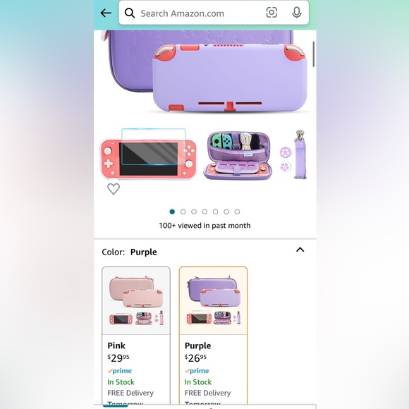 HYPERCASE Purple Carrying Case for Nintendo Switch Lite, LITE ONLY - Picture 9 of 10